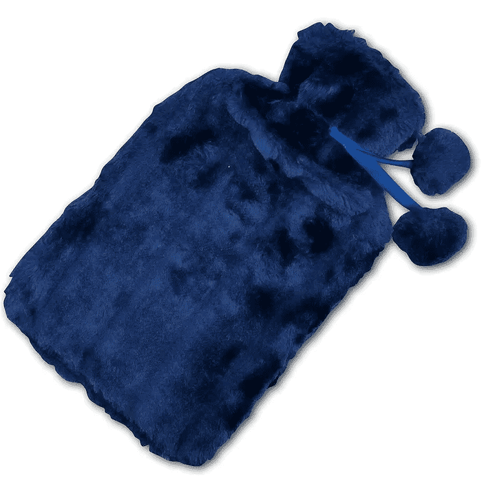 Hot Water Bottle With Fur Cover And Pom