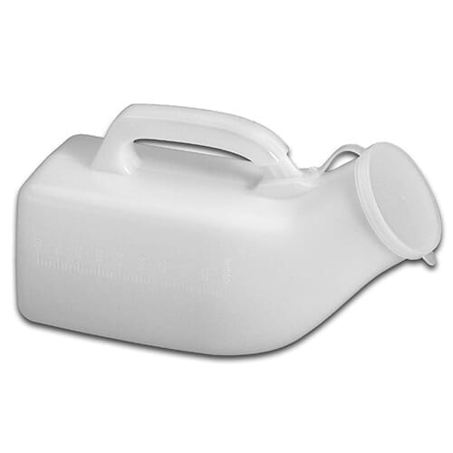Economy Male Urinal with Lid from Essential Aids