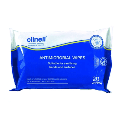 Clinell Antimicrobial Hand Wipes Pk20