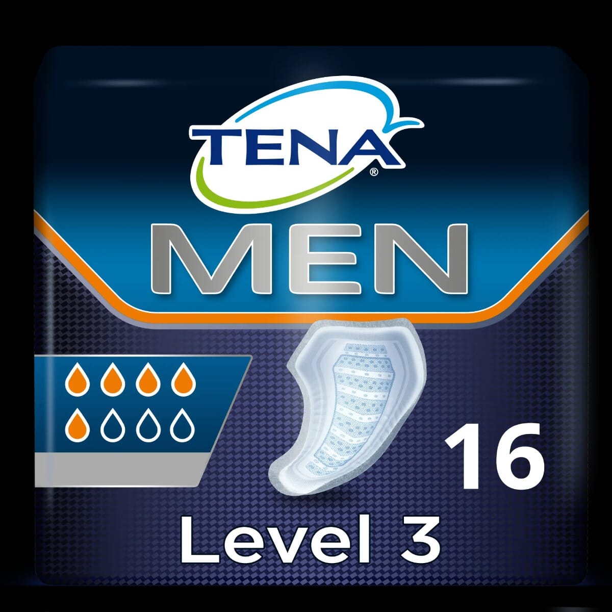 Tena Men Level 3 Incontinence Pads 3 Packs of 16 (48 Total) Absorbent  Protector 7322540463620