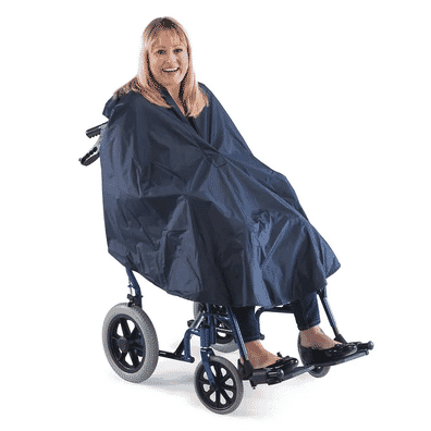 Waterproof Wheelchair Poncho with Cotton Lining