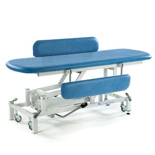 Hydraulic Height Changing Table with Padded Sides Blue from Essential