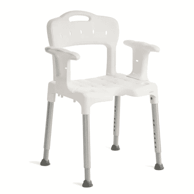 Swift Shwr Chair W/Arm Supports - White