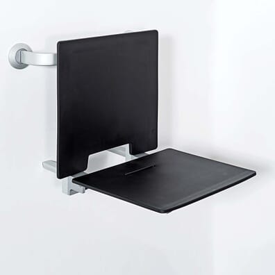Removable Wall Mounted  Lock Hinge Shower Seat - Black