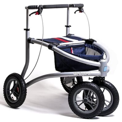 Red-Tri Veloped Outdoor Rollator