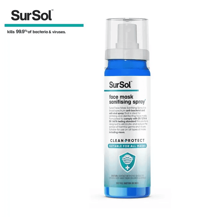 View SurSol Face Mask and Visor Antibacterial Spray information