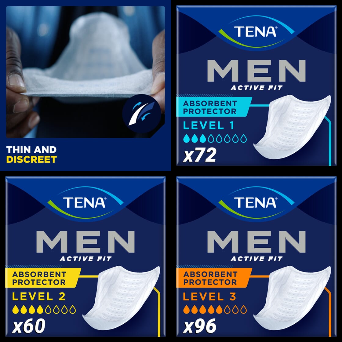 TENA Men Absorbent Protector Incontinence Pads - Level 3 (Pack of