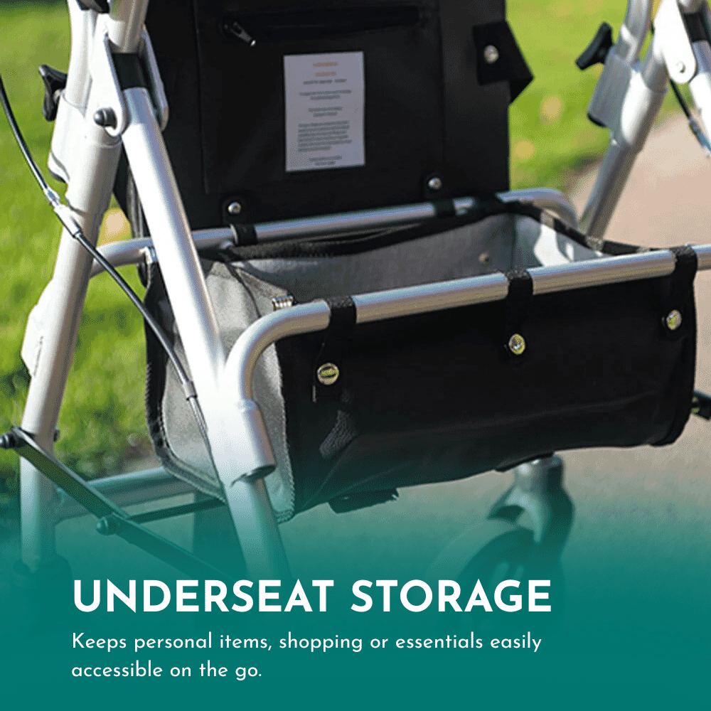 2 in 1 rollator and transit chair storage