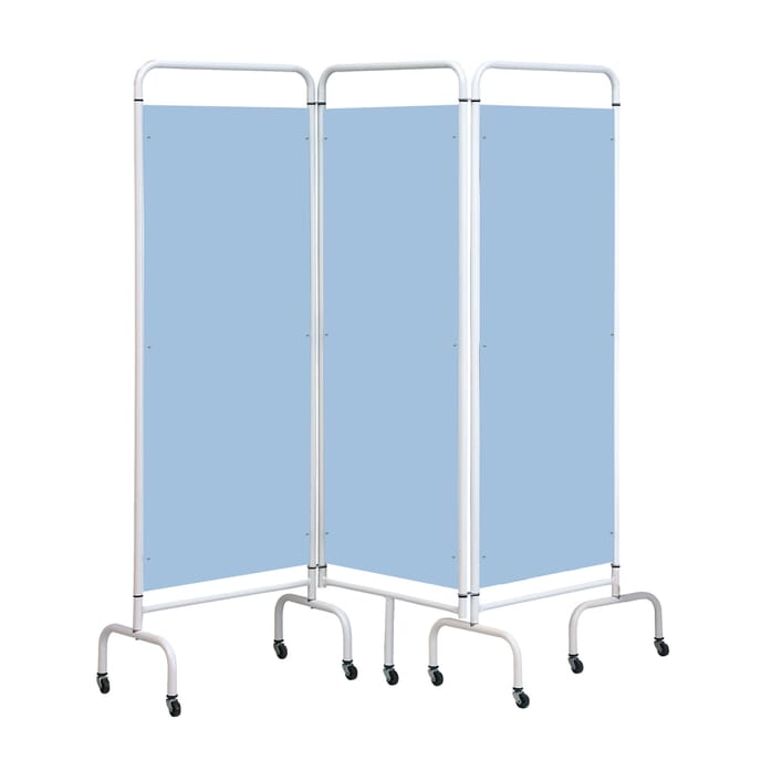 3 panel portable privacy screen blue