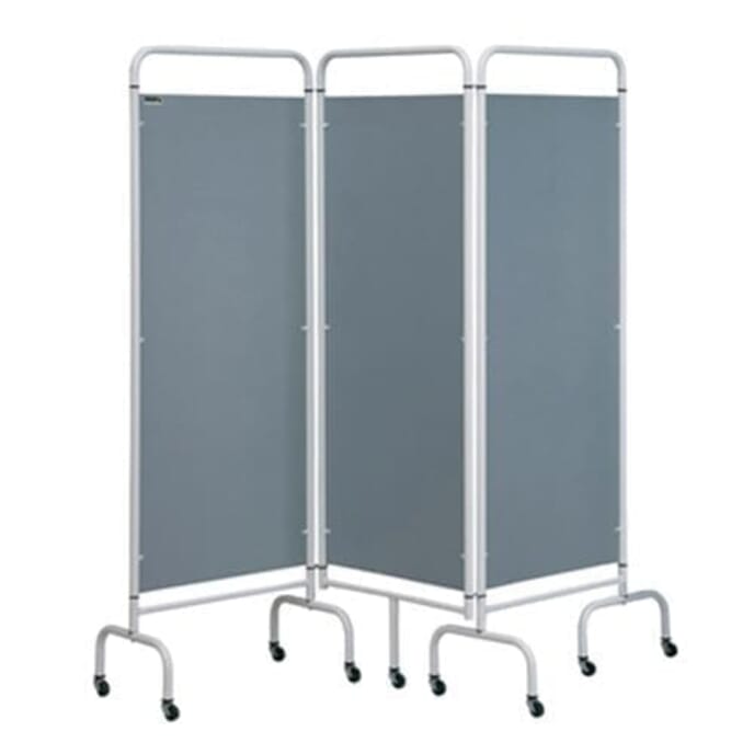 3 panel portable privacy screen grey