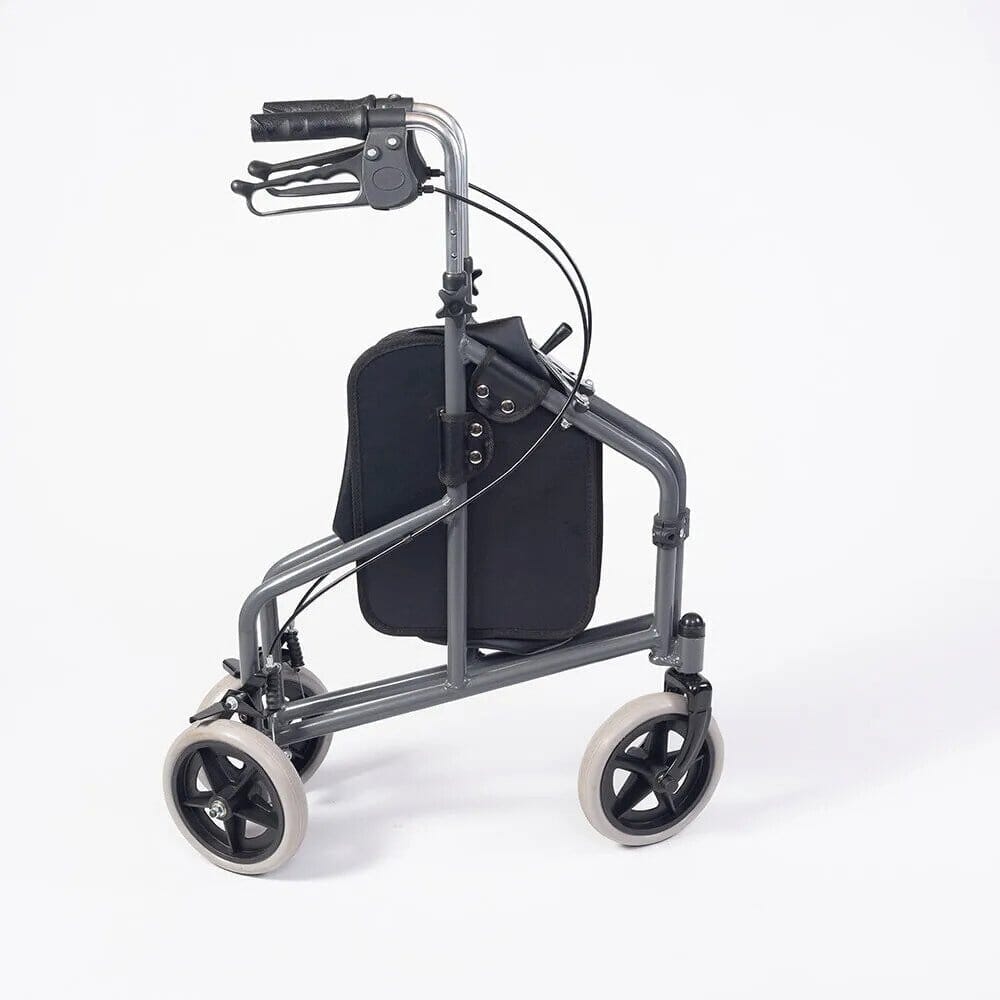 3 wheel aluminium rollator folded