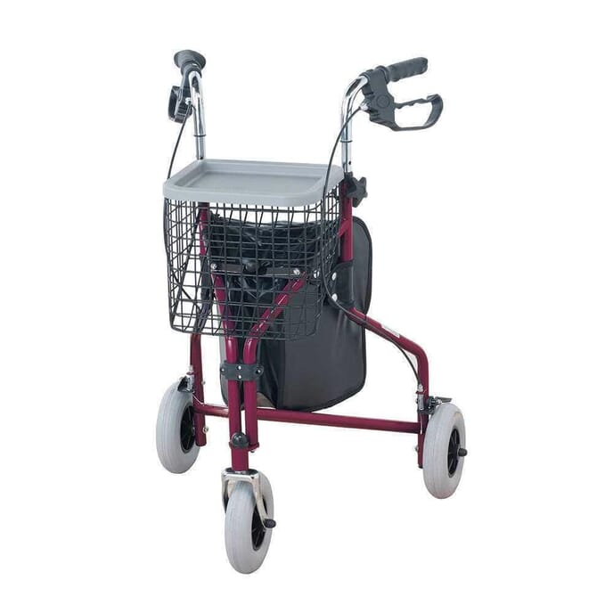 3 wheel rollator red