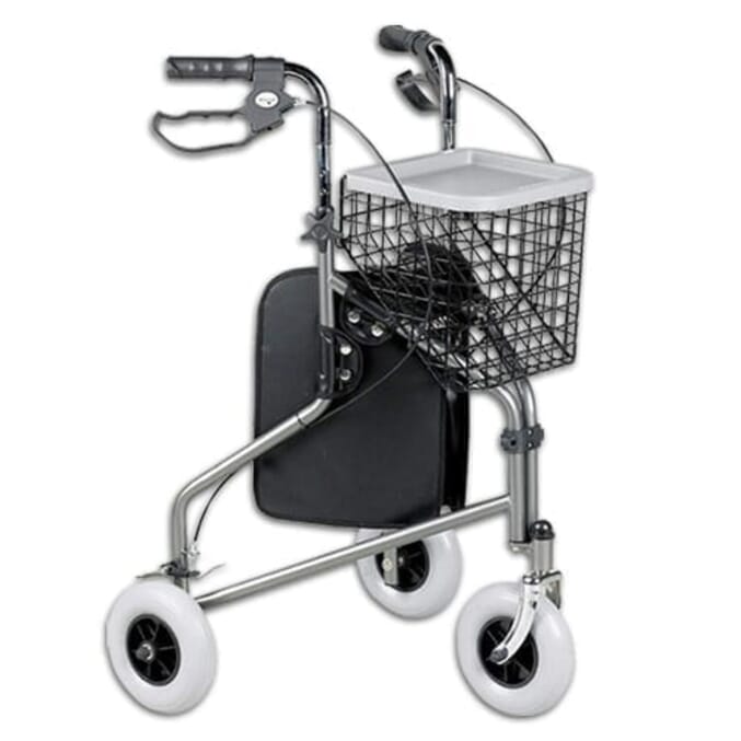 3 wheel rollator with cable brakes