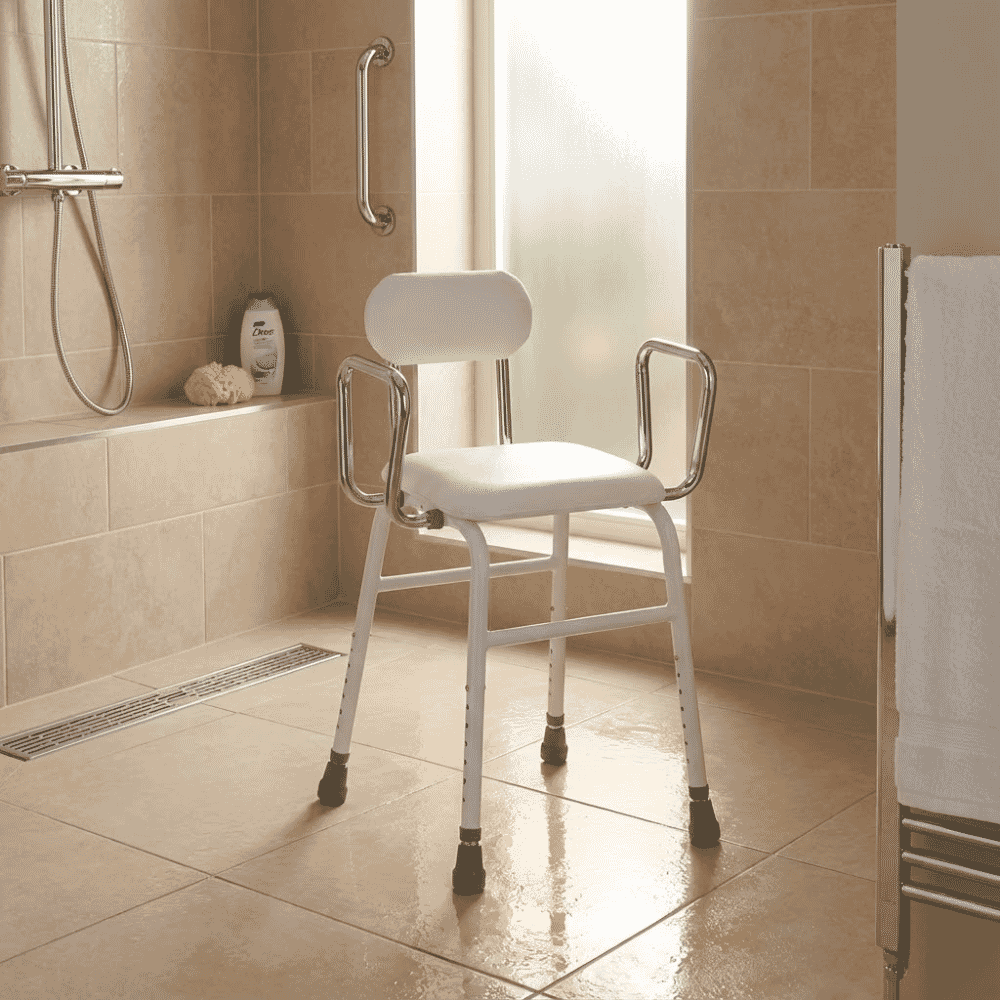 4 in 1 shower perching stool in shower