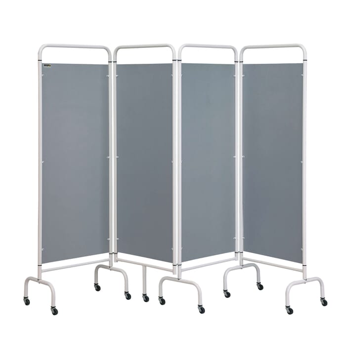 4 panel portable privacy screen grey