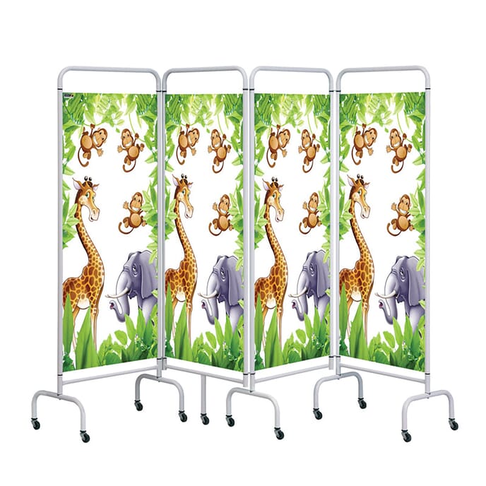 4 panel portable privacy screen jungle