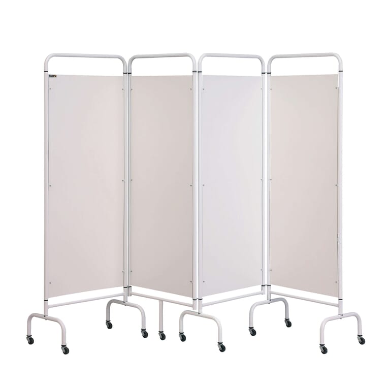 4 panel portable privacy screen white