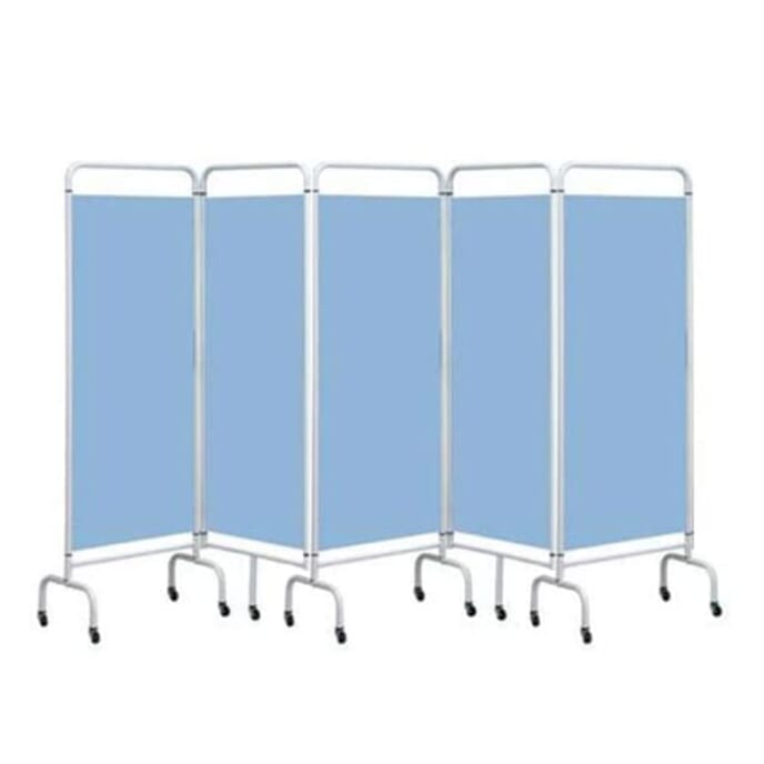 5 panel portable privacy screen blue