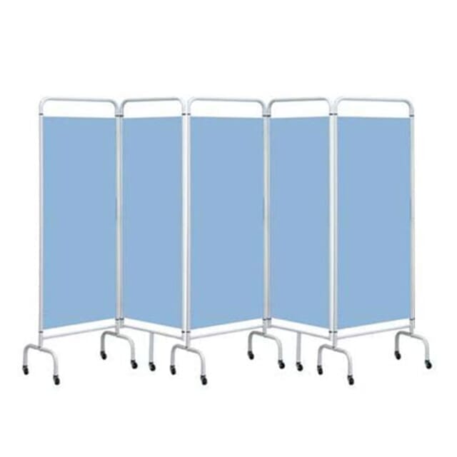 5 panel portable privacy screen blue