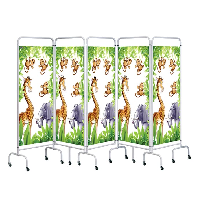 5 panel portable privacy screen jungle