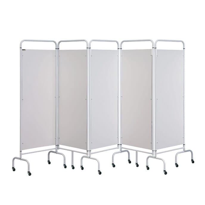 5 panel portable privacy screen white