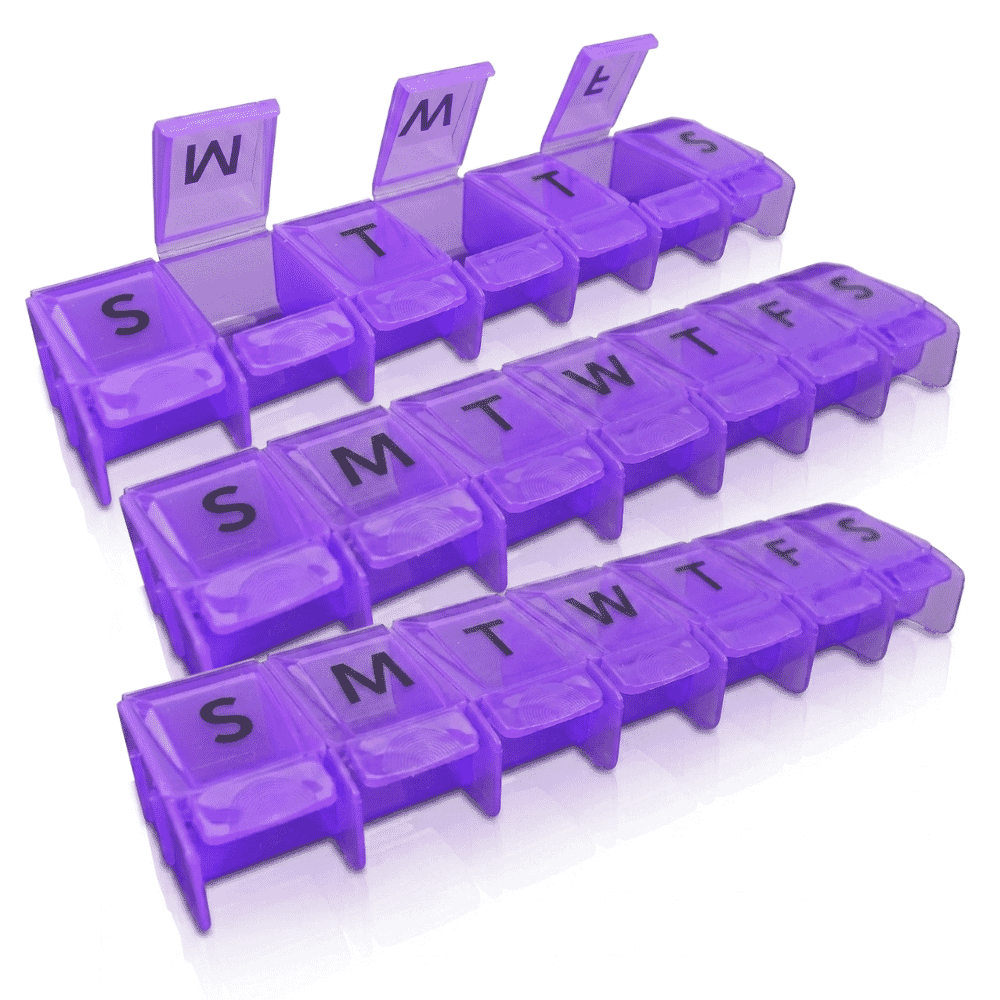 7 day push to open pill box pack of 3