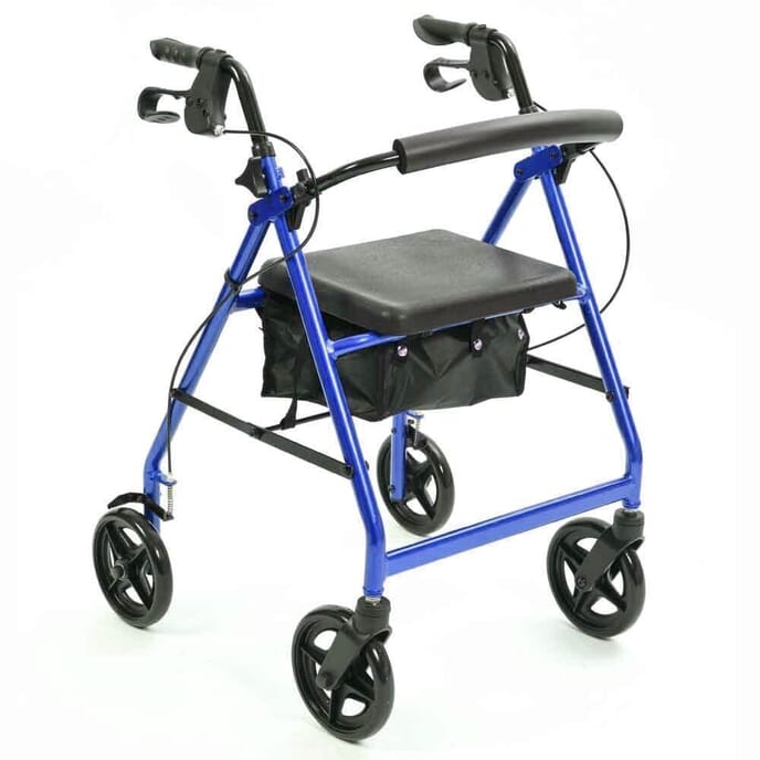 a series 4 wheel rollator blue