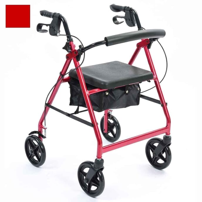 a series 4 wheel rollator red