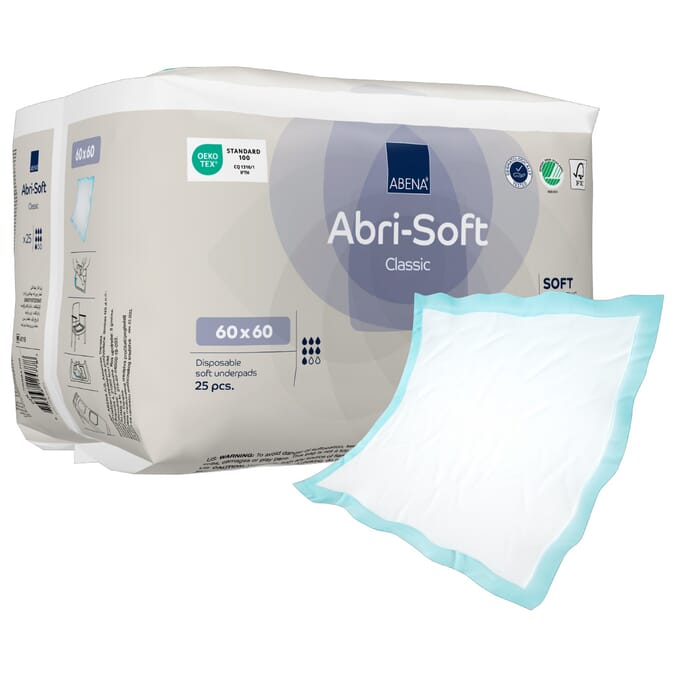 abena abri soft classic disposable bed pads 60x60cm 1300ml