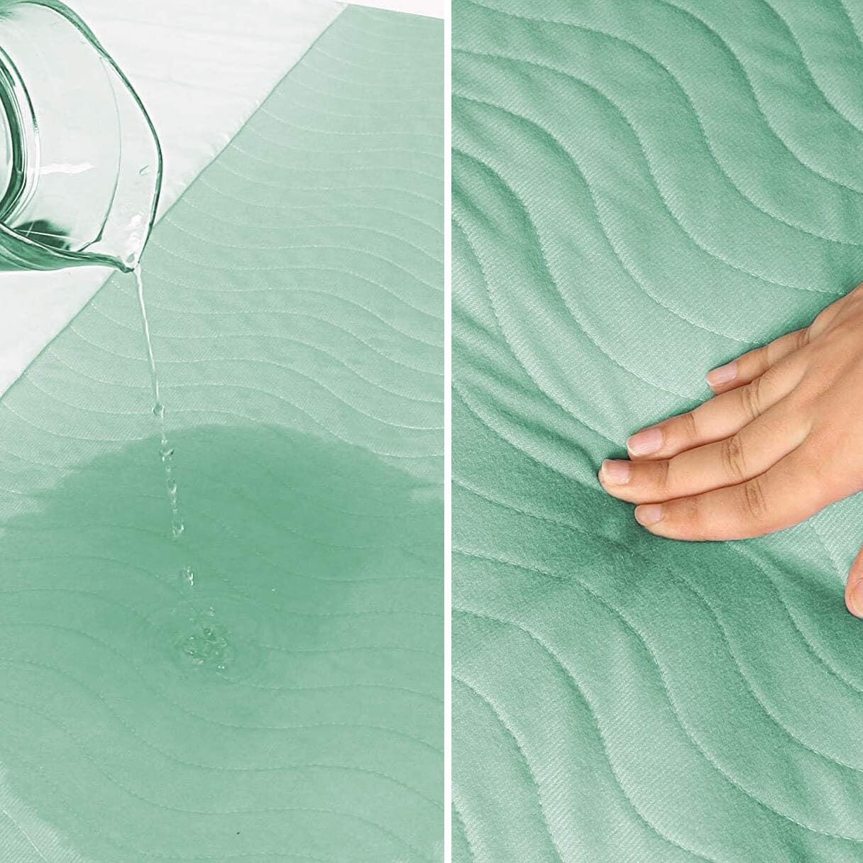 absorbent reusable bed pad in action