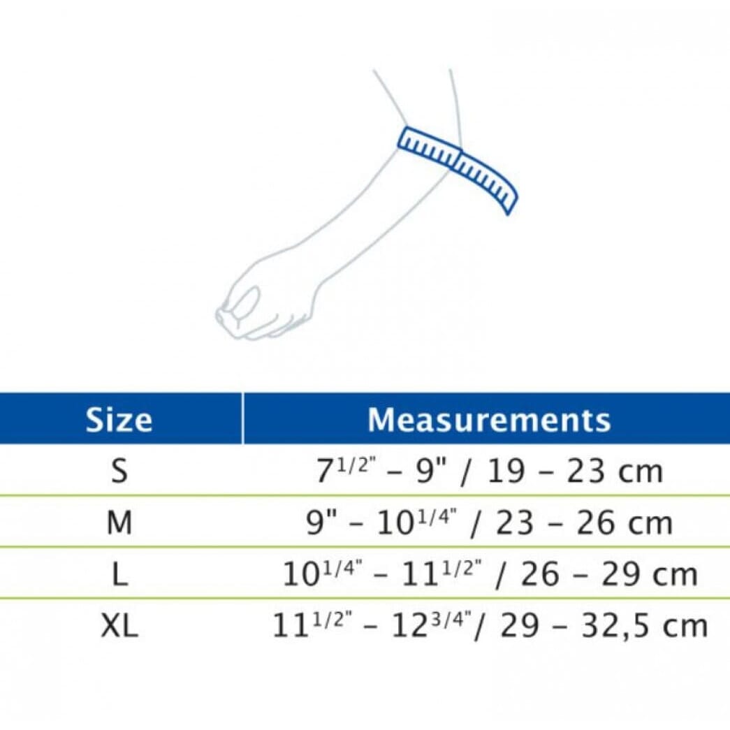 actimove arthritis care elbow support size guide