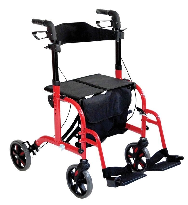 View Aidapt Duo Rollator and Transit Chair Aidapt Duo Deluxe Red information