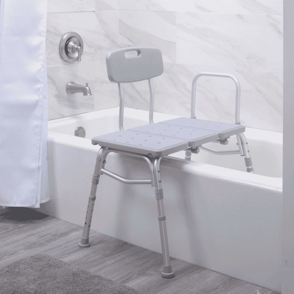 adjustable bath transfer bench in situ