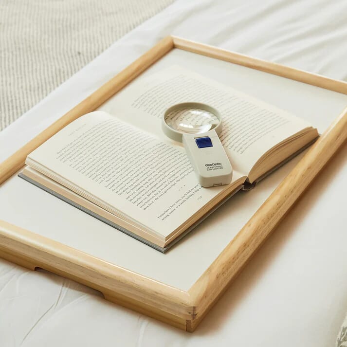 adjustable bed tray table as tray