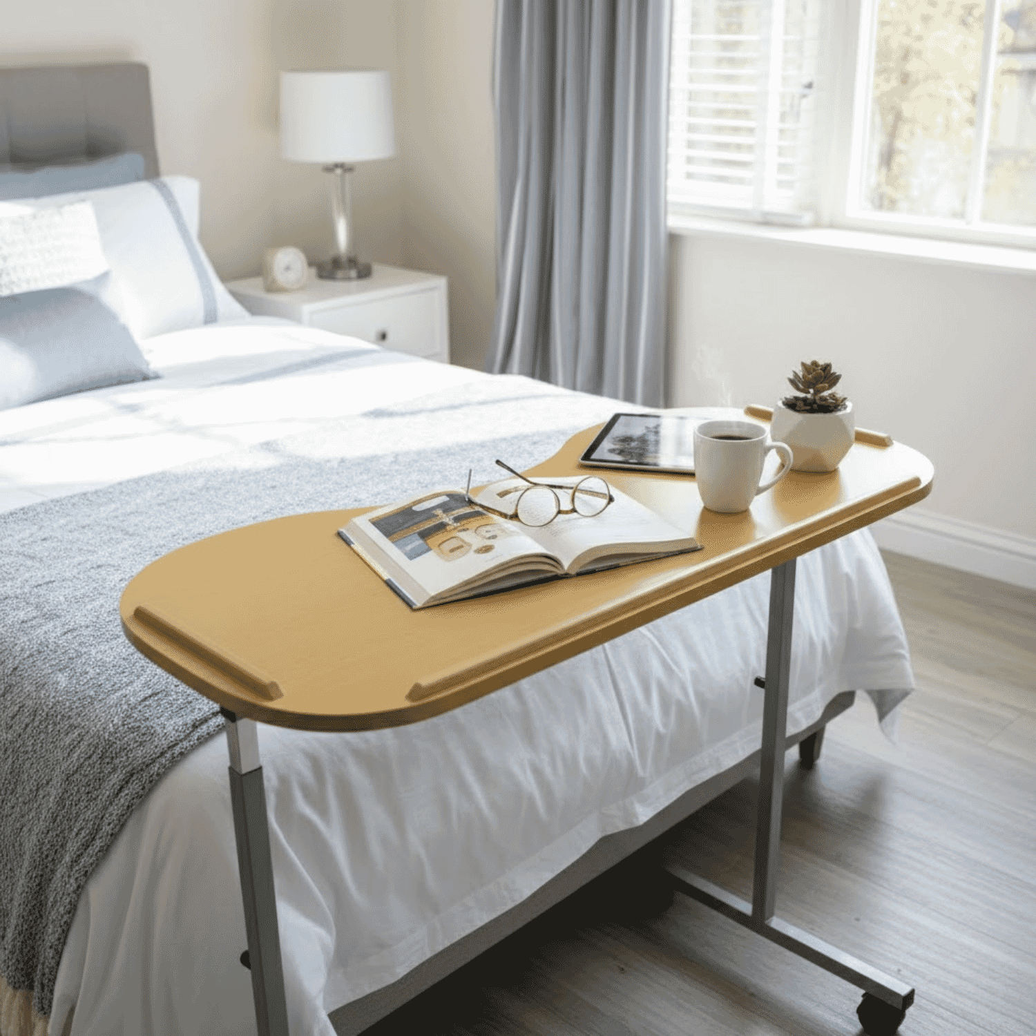 adjustable curved over bed chair table bed