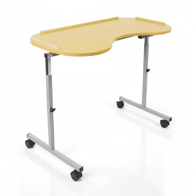 adjustable curved over bed chair table