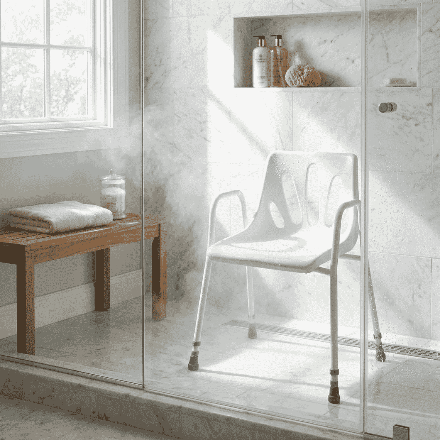 adjustable economy shower chair lifestyle
