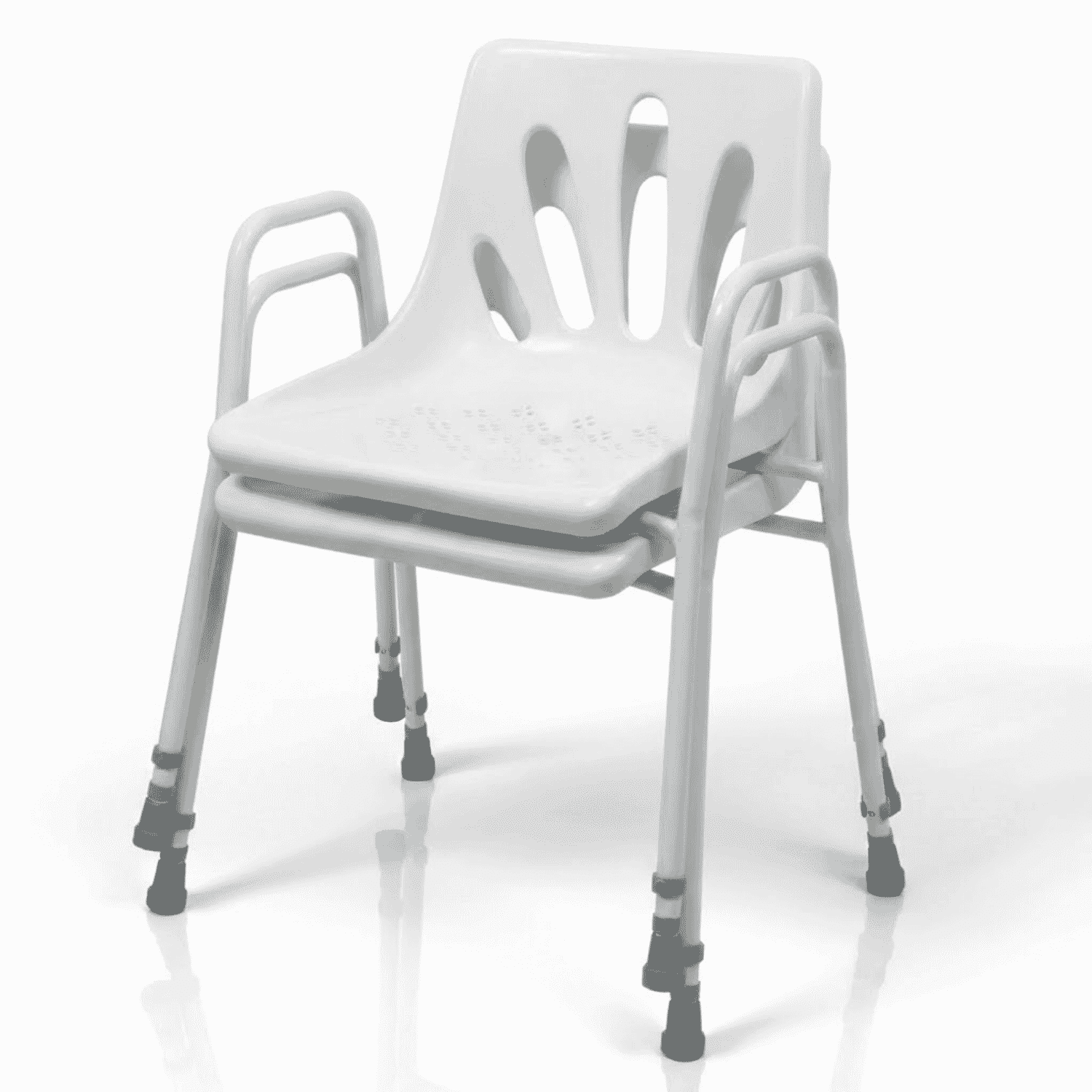 adjustable economy shower chair stacked