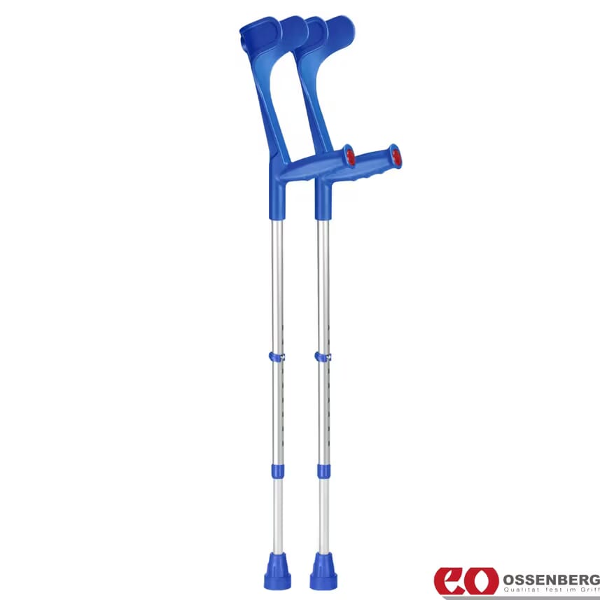 View Adjustable Ergonomic Coloured Crutches Blue information