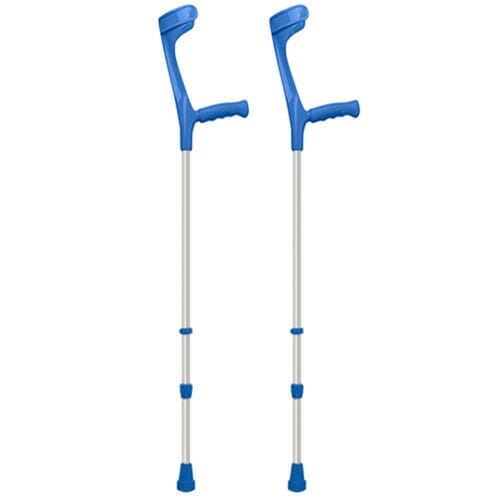 View Adjustable Ergonomic Coloured Crutches Blue information