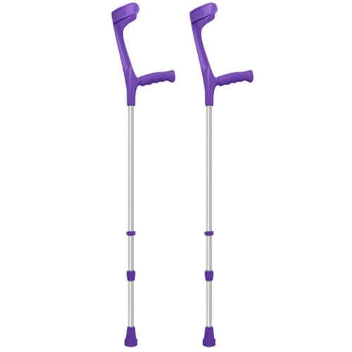 View Adjustable Ergonomic Coloured Crutches Purple information