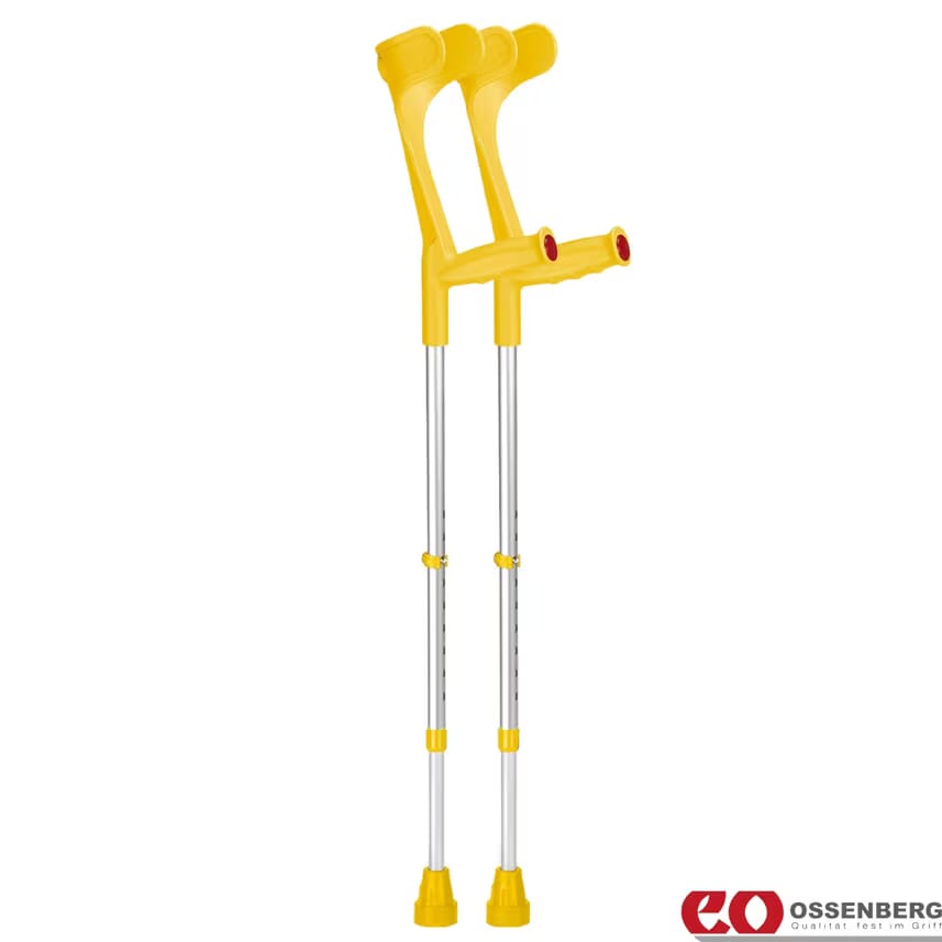 View Adjustable Ergonomic Coloured Crutches Yellow information