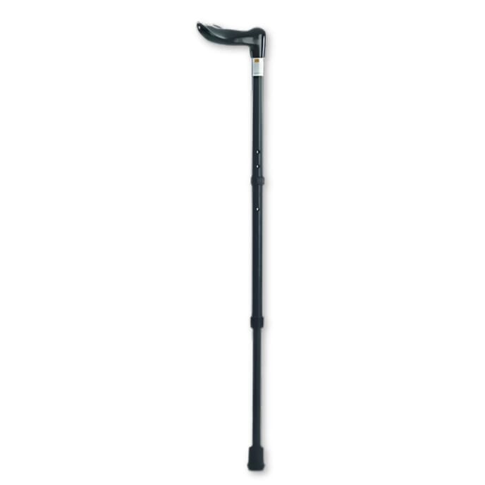 adjustable fischer walking stick right hand black