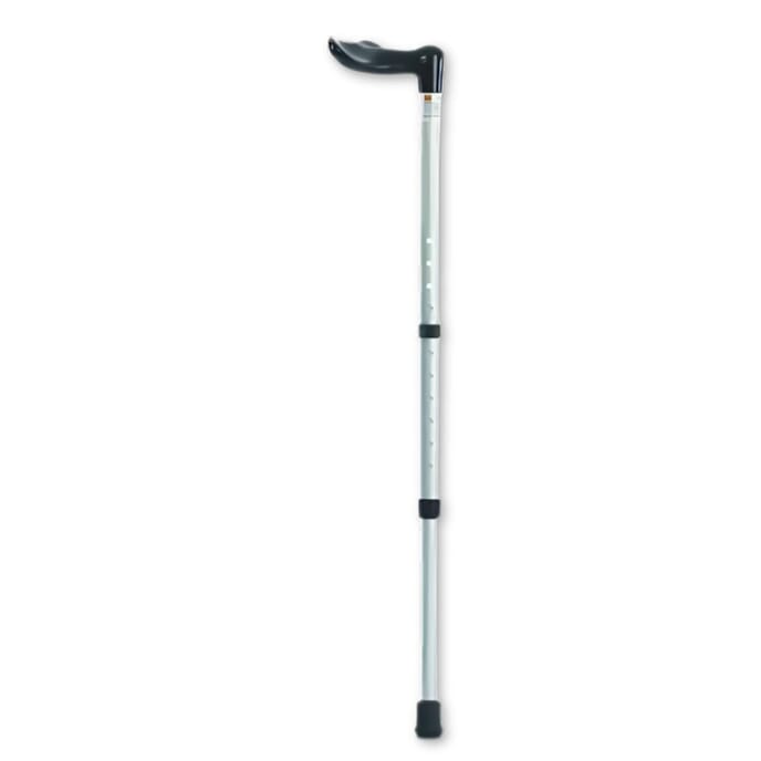 adjustable fischer walking stick right hand silver