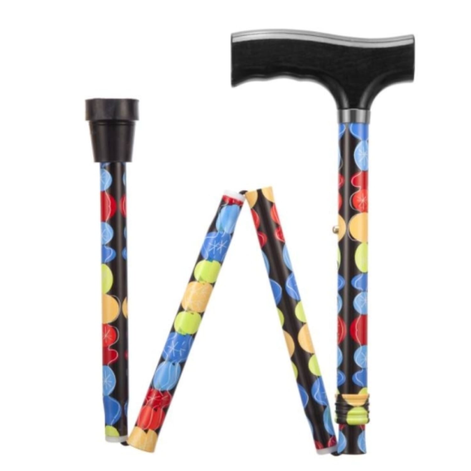 adjustable folding walking stick bubble