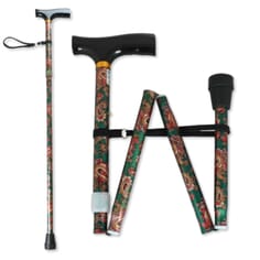 Adjustable Folding Walking Stick - Tartan 33-37''