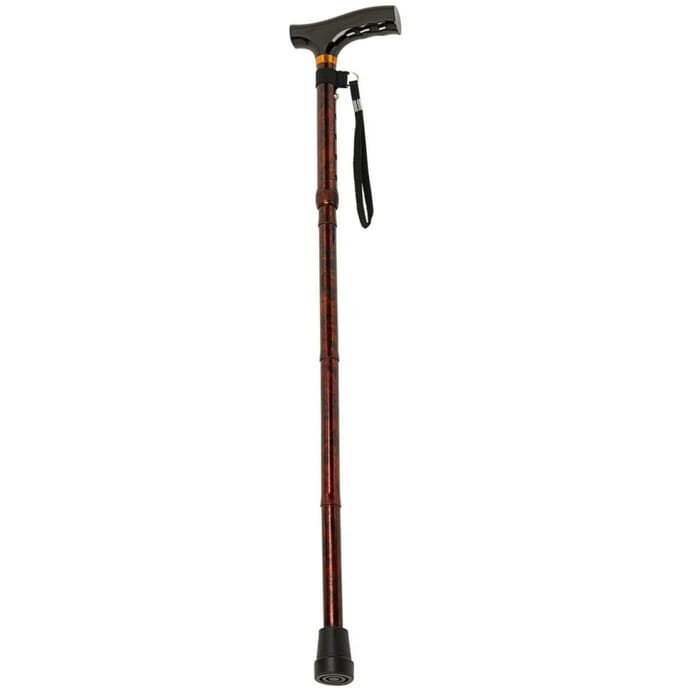 adjustable folding walking stick walnut