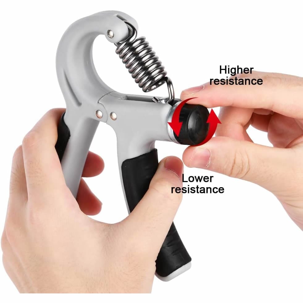 adjustable hand grip strength exerciser setting resistance