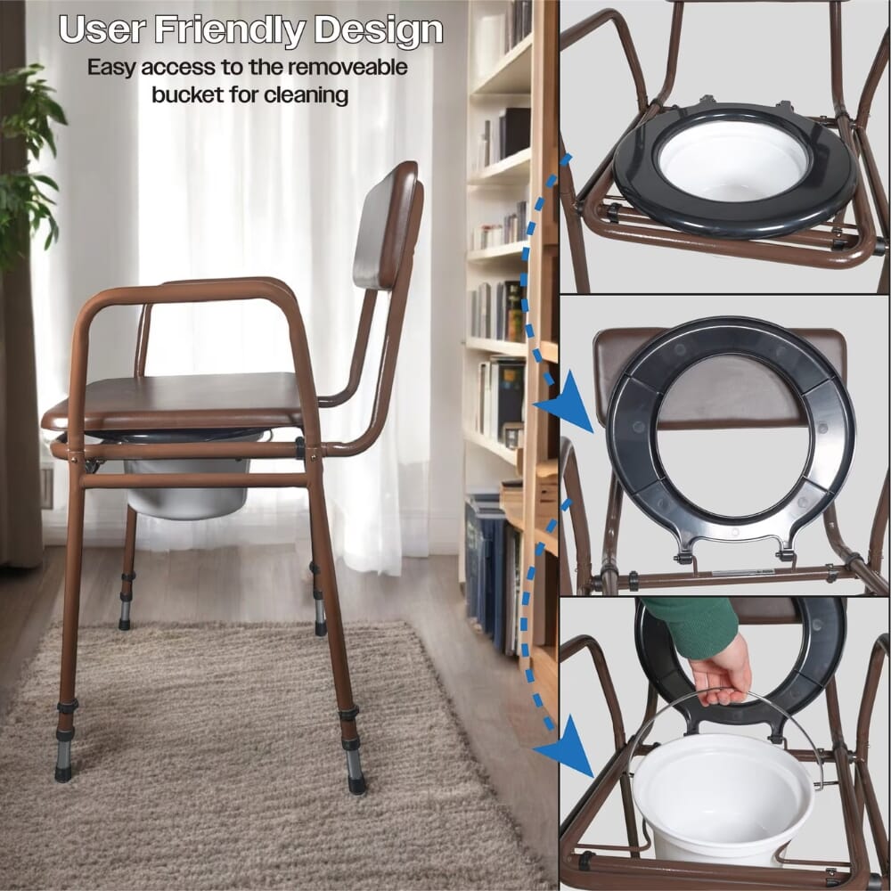 adjustable height bedside commode user friendly