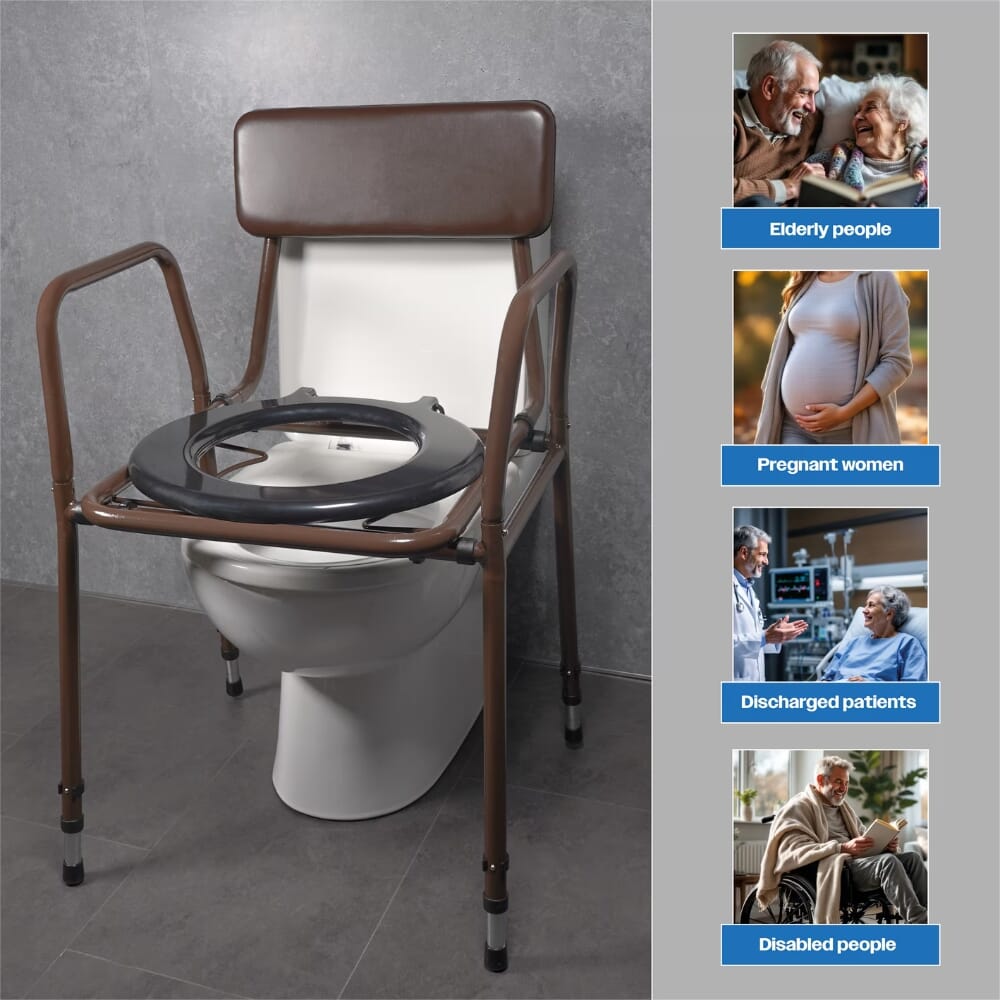 adjustable height bedside commode users